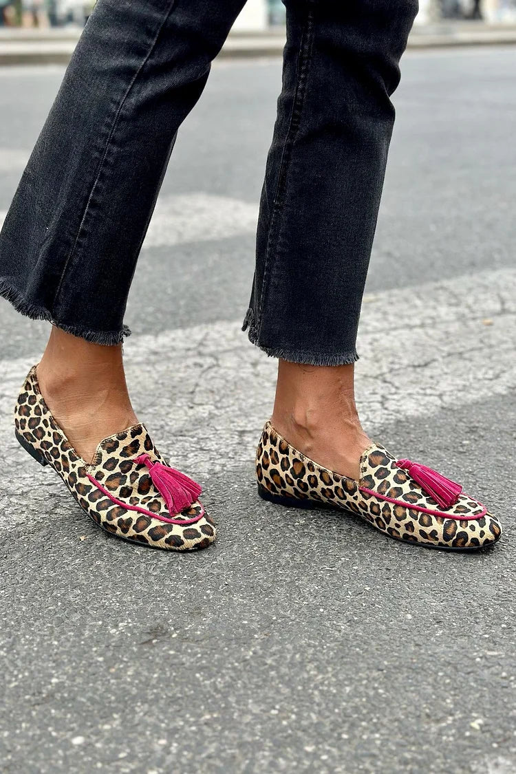 Rihanna | Mocasines con estampado de leopardo
