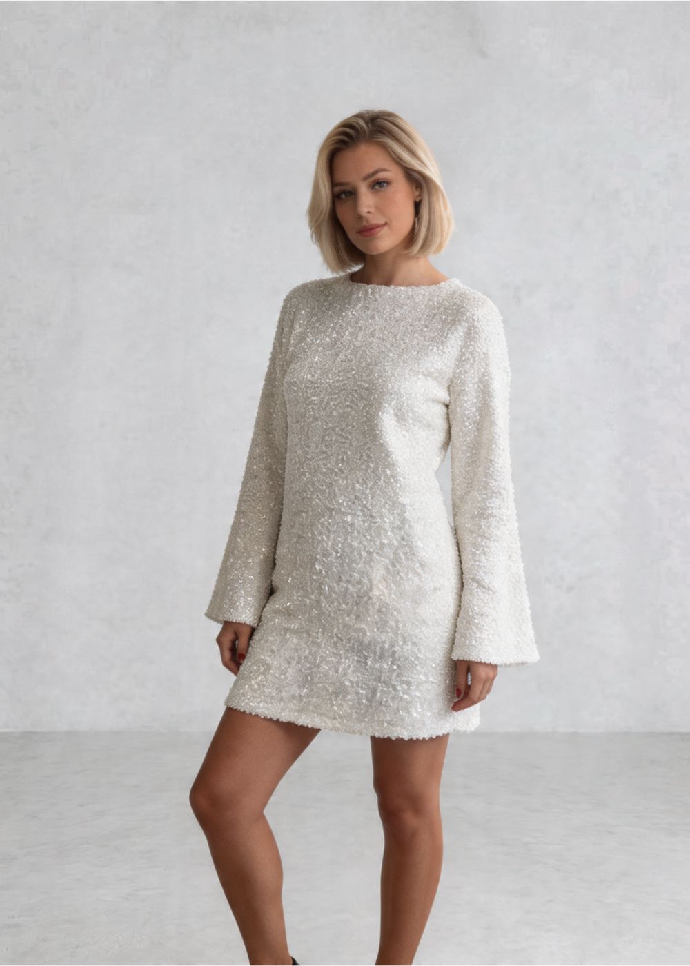 Chloé | Vestido Mini Texturizado con Lazo