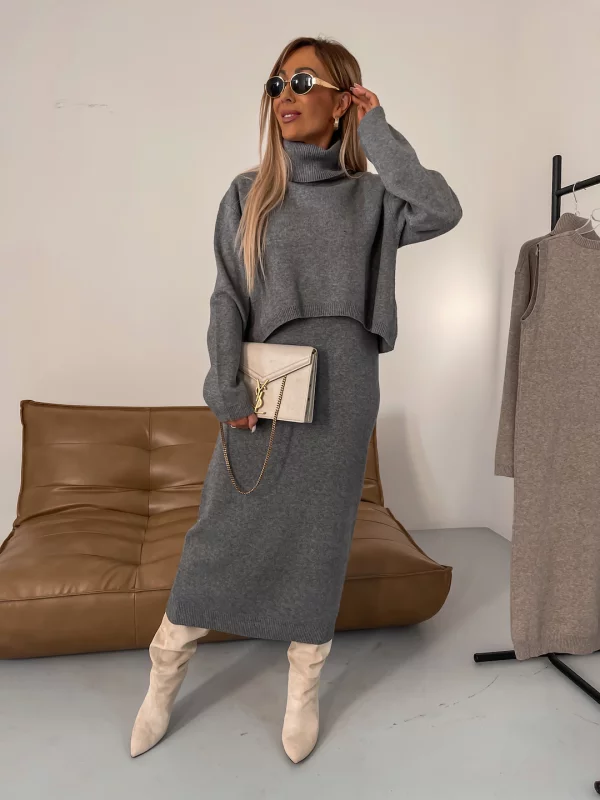 Nicole | Conjunto de Punto con Vestido Midi