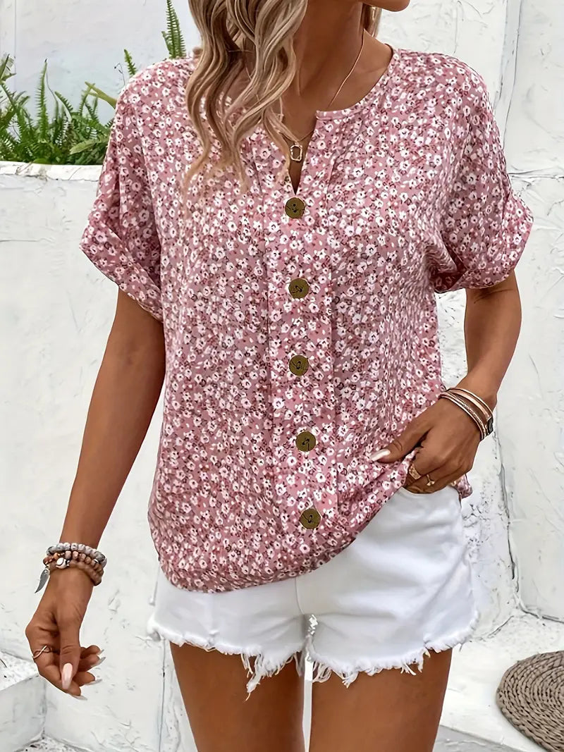Amira | Blusa Floral con Botones