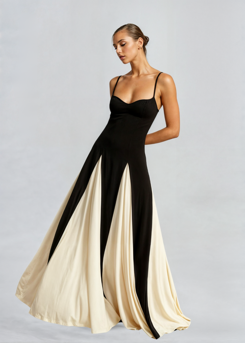 Selene | Vestido Maxi Bicolor de Gala