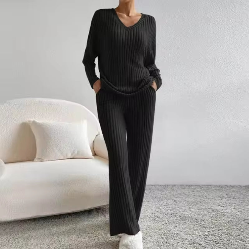 Claire | Conjunto de Punto Acanalado