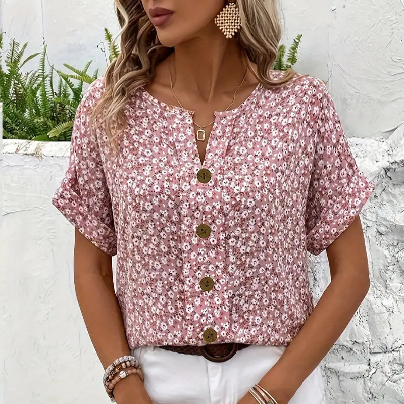 Amira | Blusa Floral con Botones