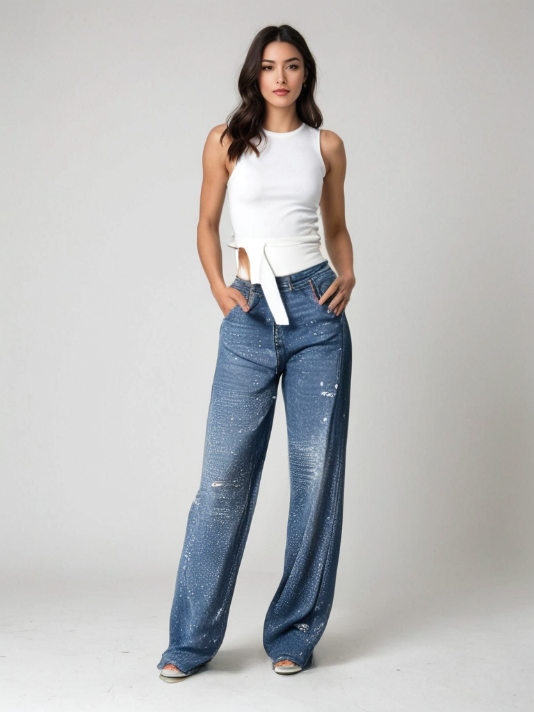 Gertrud | Jeans con Detalles Brillantes