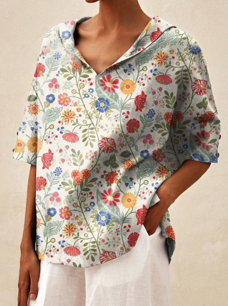 Andrea | Top Escote en V Estampado