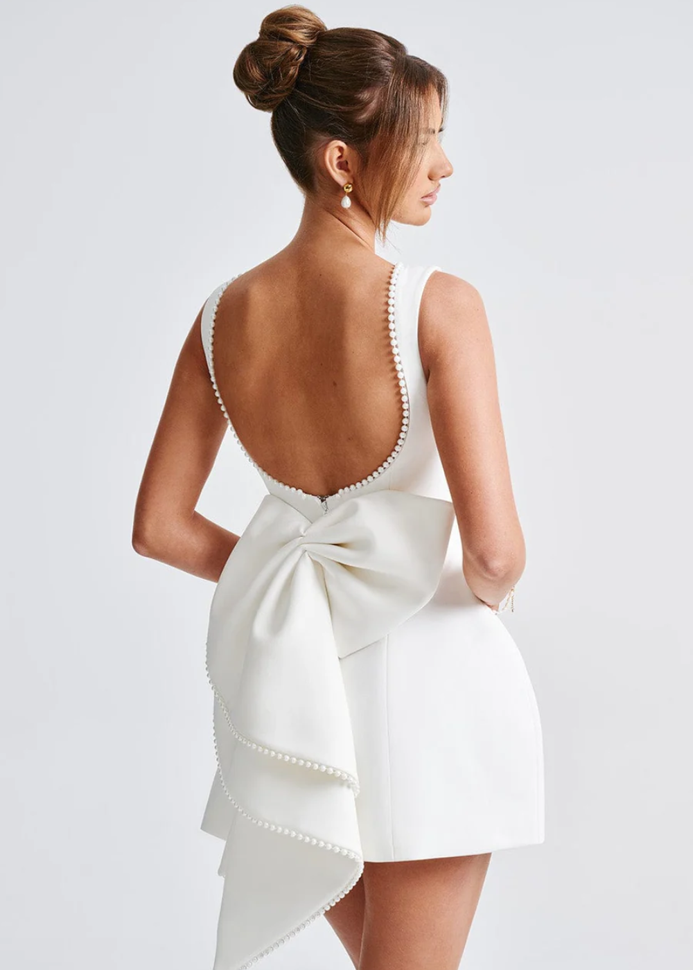 Carla | Vestido Mini Perla con Lazo