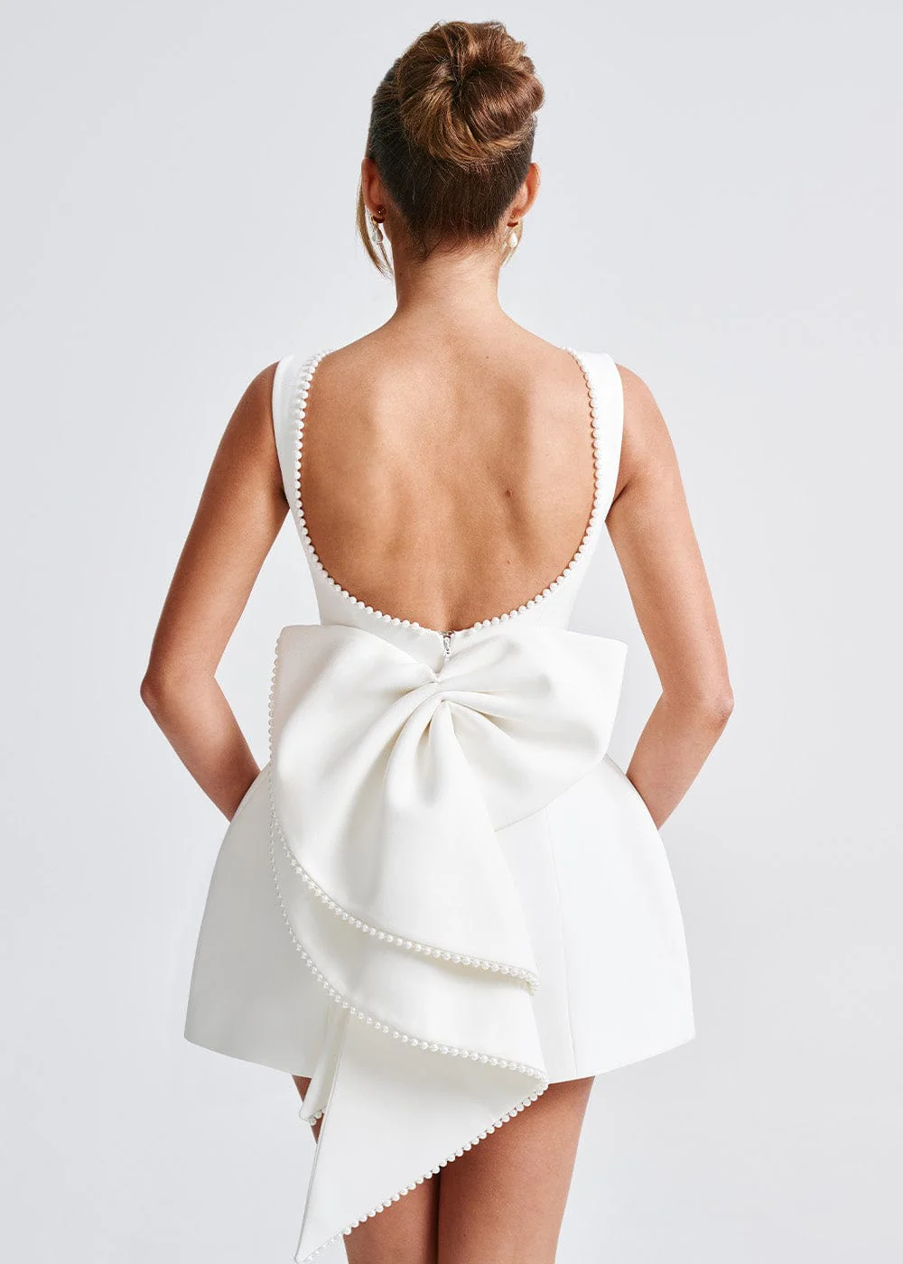 Carla | Vestido Mini Perla con Lazo