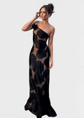Valentina | Vestido Maxi Floral Transparente