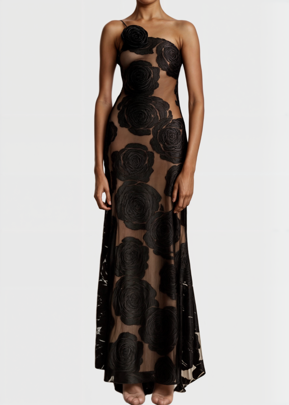 Valentina | Vestido Maxi Floral Transparente