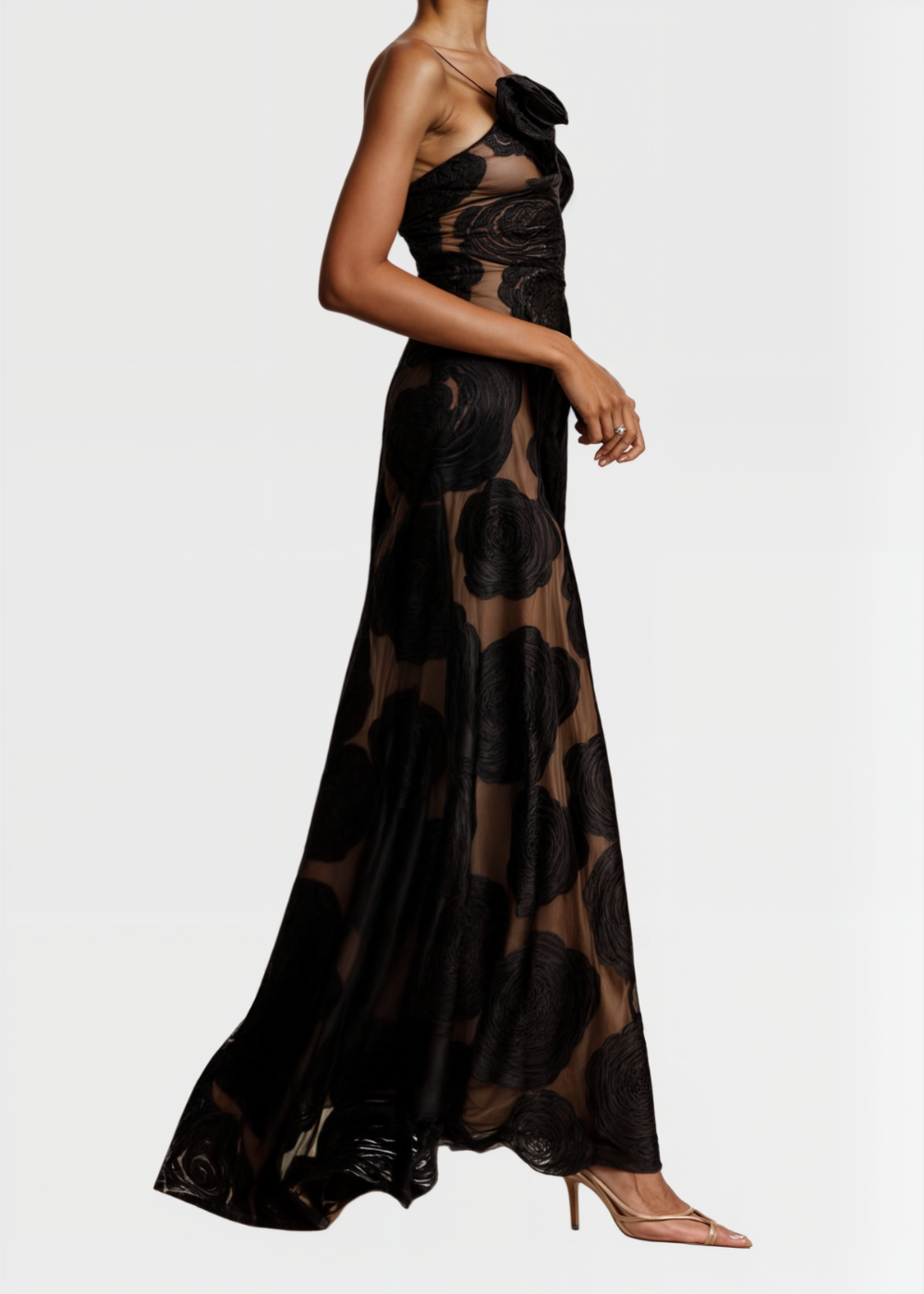 Valentina | Vestido Maxi Floral Transparente