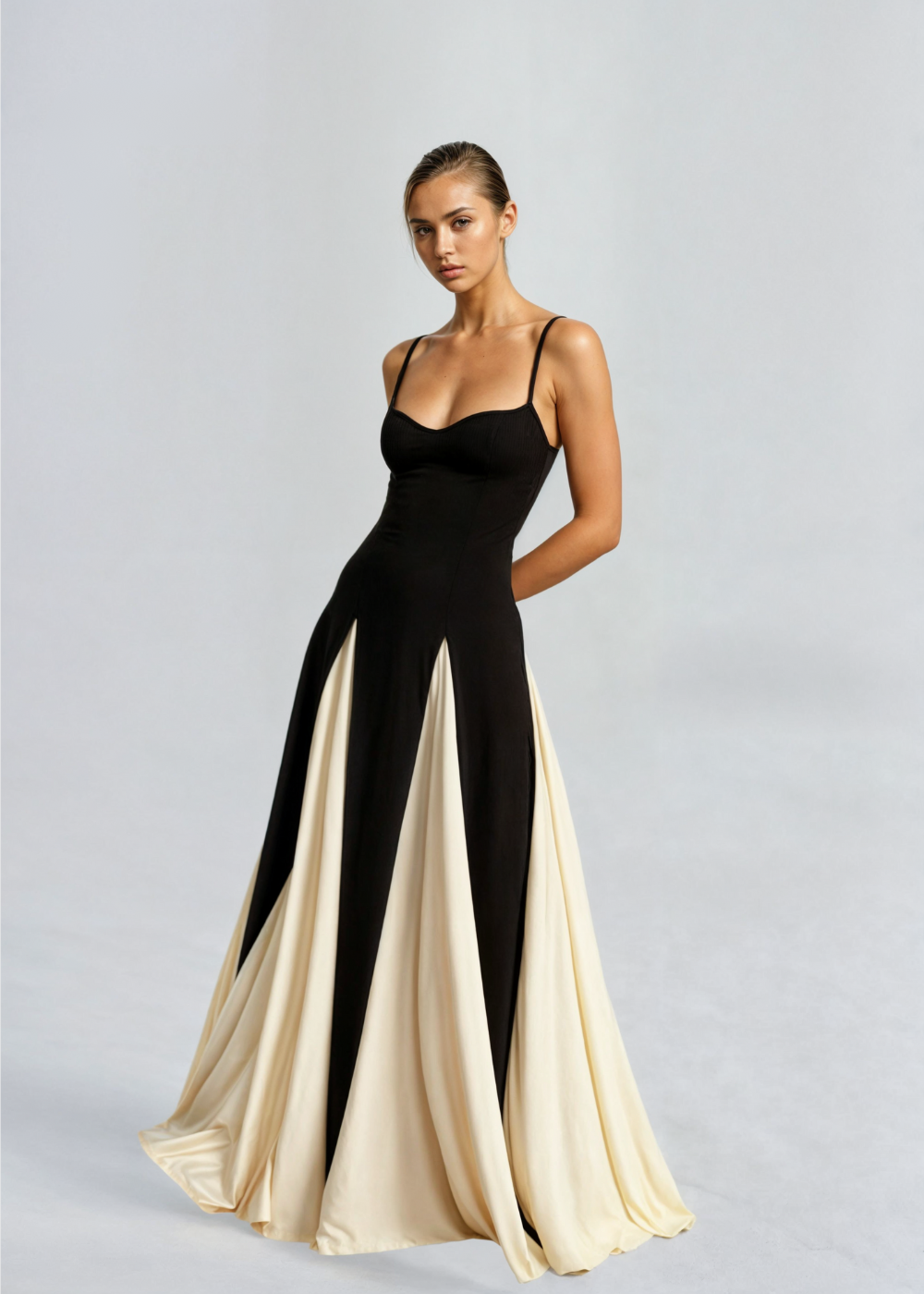 Selene | Vestido Maxi Bicolor de Gala