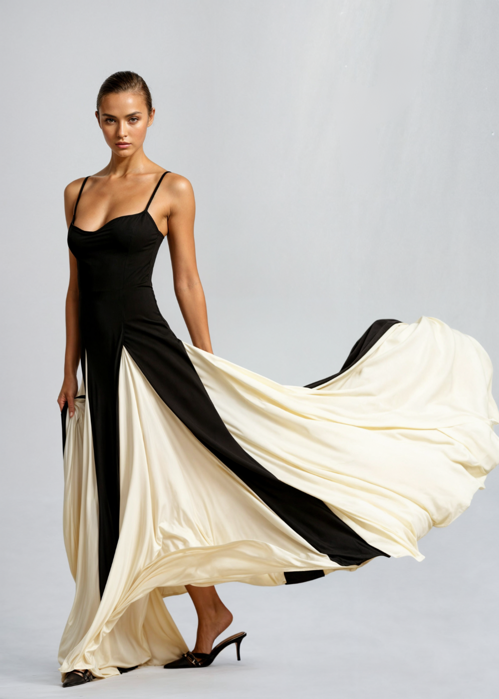 Selene | Vestido Maxi Bicolor de Gala