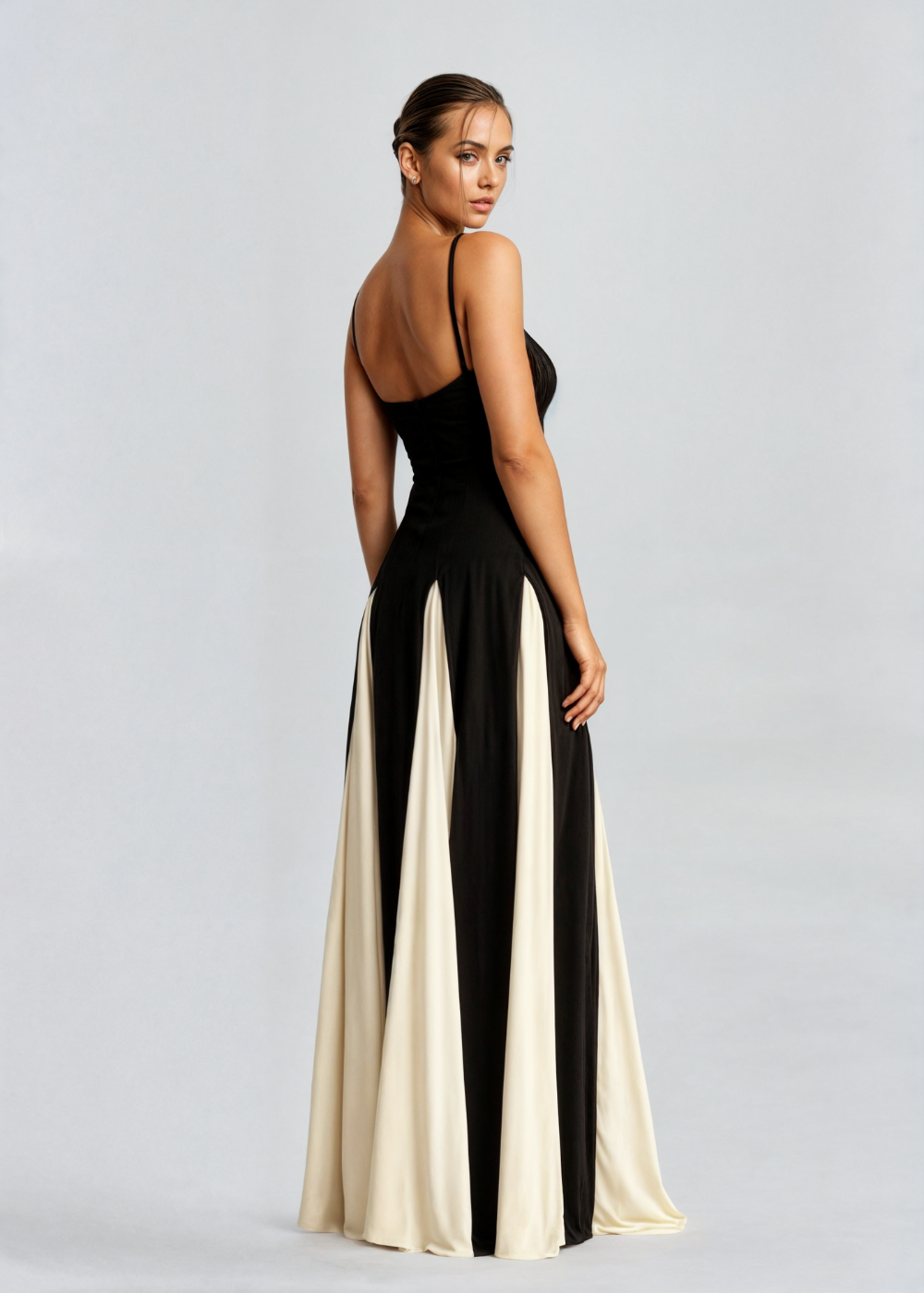 Selene | Vestido Maxi Bicolor de Gala
