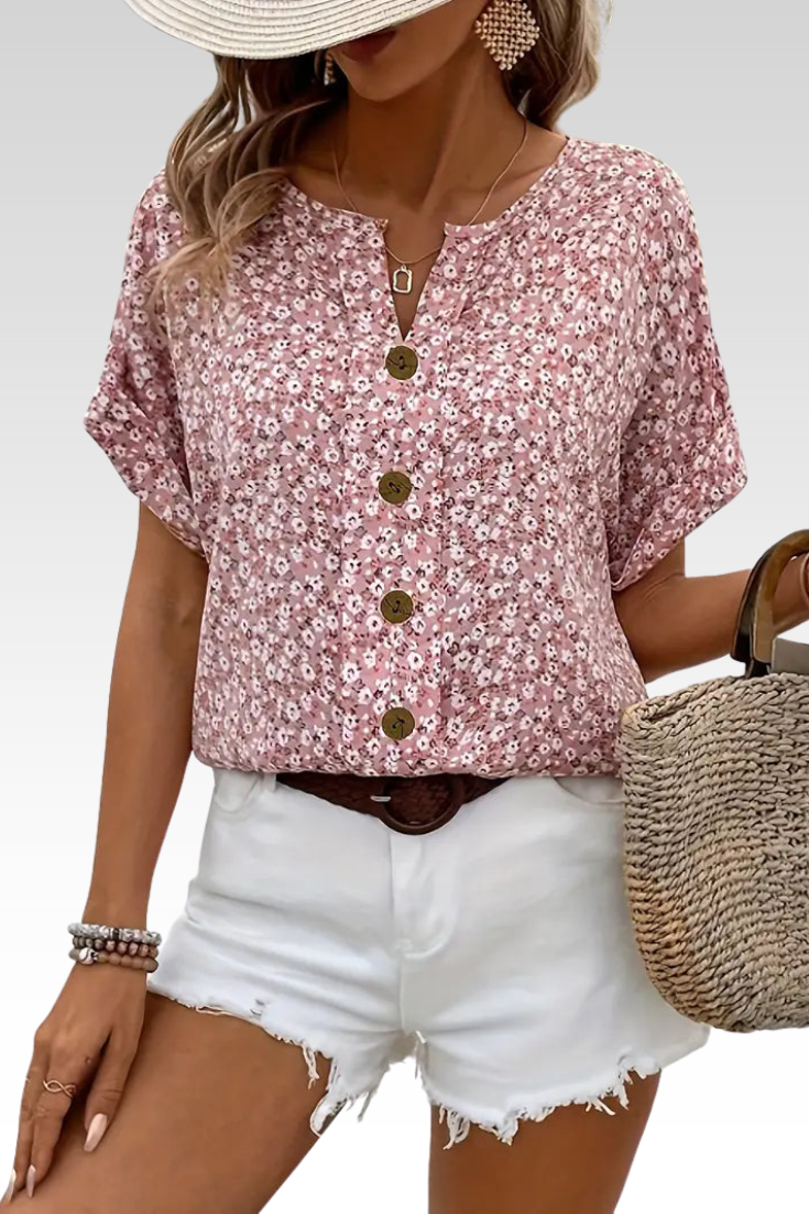Amira | Blusa Floral con Botones