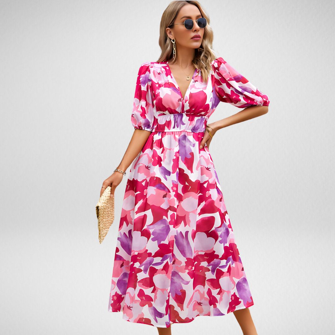 Monia | Vestido Midi con Escote en V