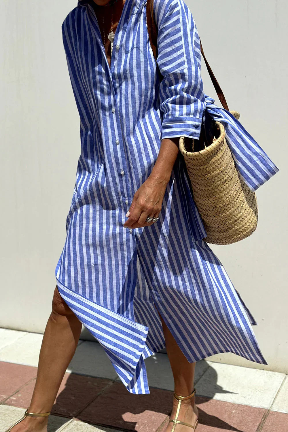 Clara | Vestido Camisero de Rayas
