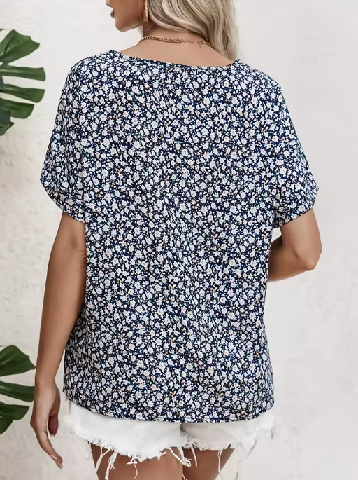 Amira | Blusa Floral con Botones