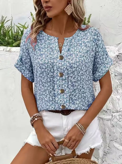 Amira | Blusa Floral con Botones