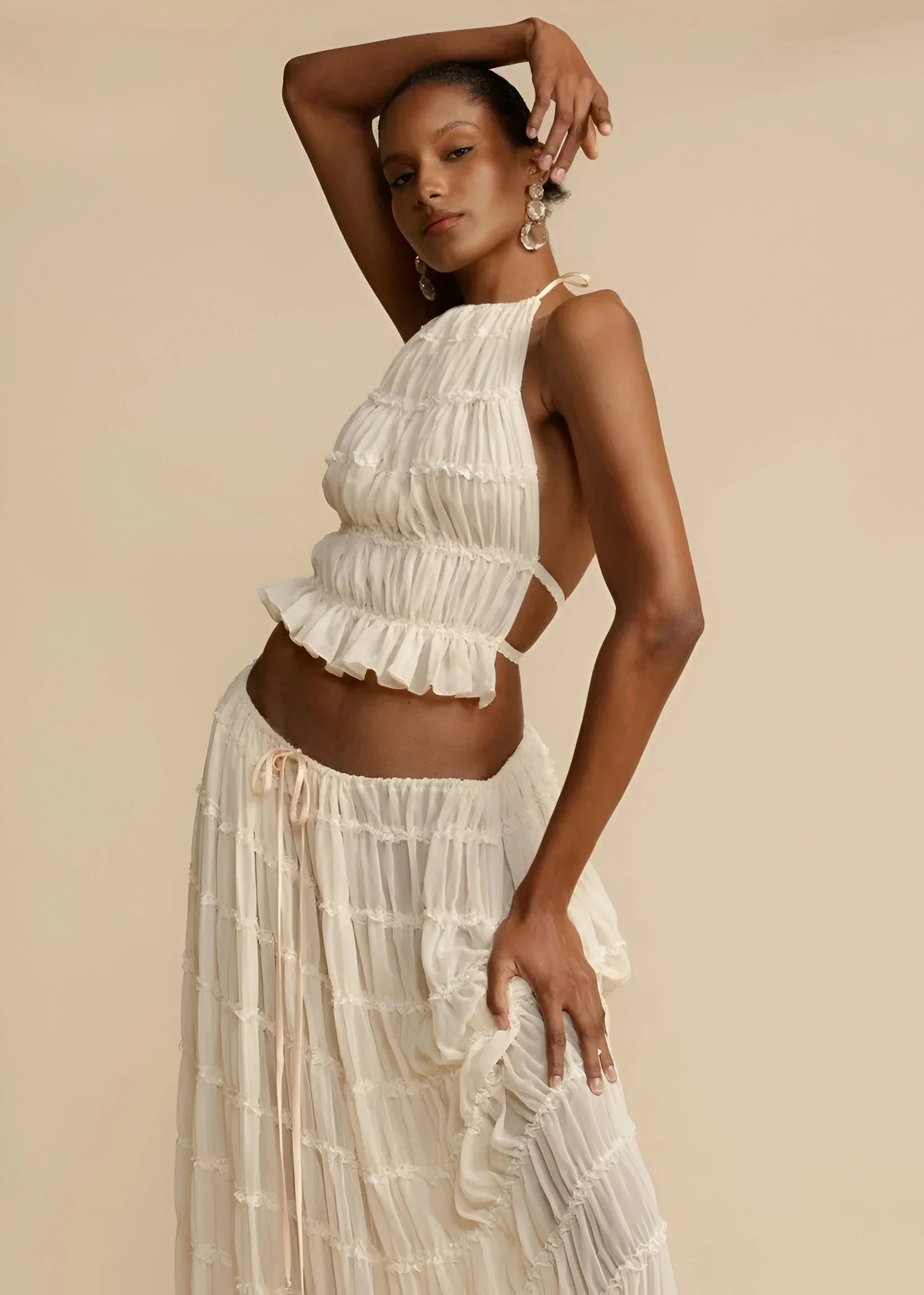 Leonie | Conjunto Halter con Falda Larga