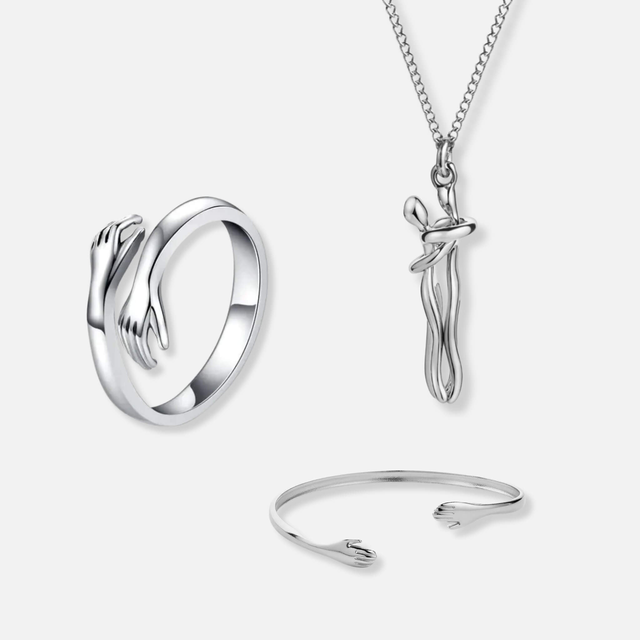 Anillo de Abrazo, Collar de Abrazos y Pulsera de Abrazo